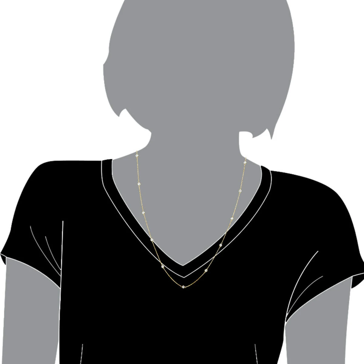 1 Carat Diamonds By The Yard Ladies Necklace Solid 14K Yellow Gold Chain For Women - Image 4