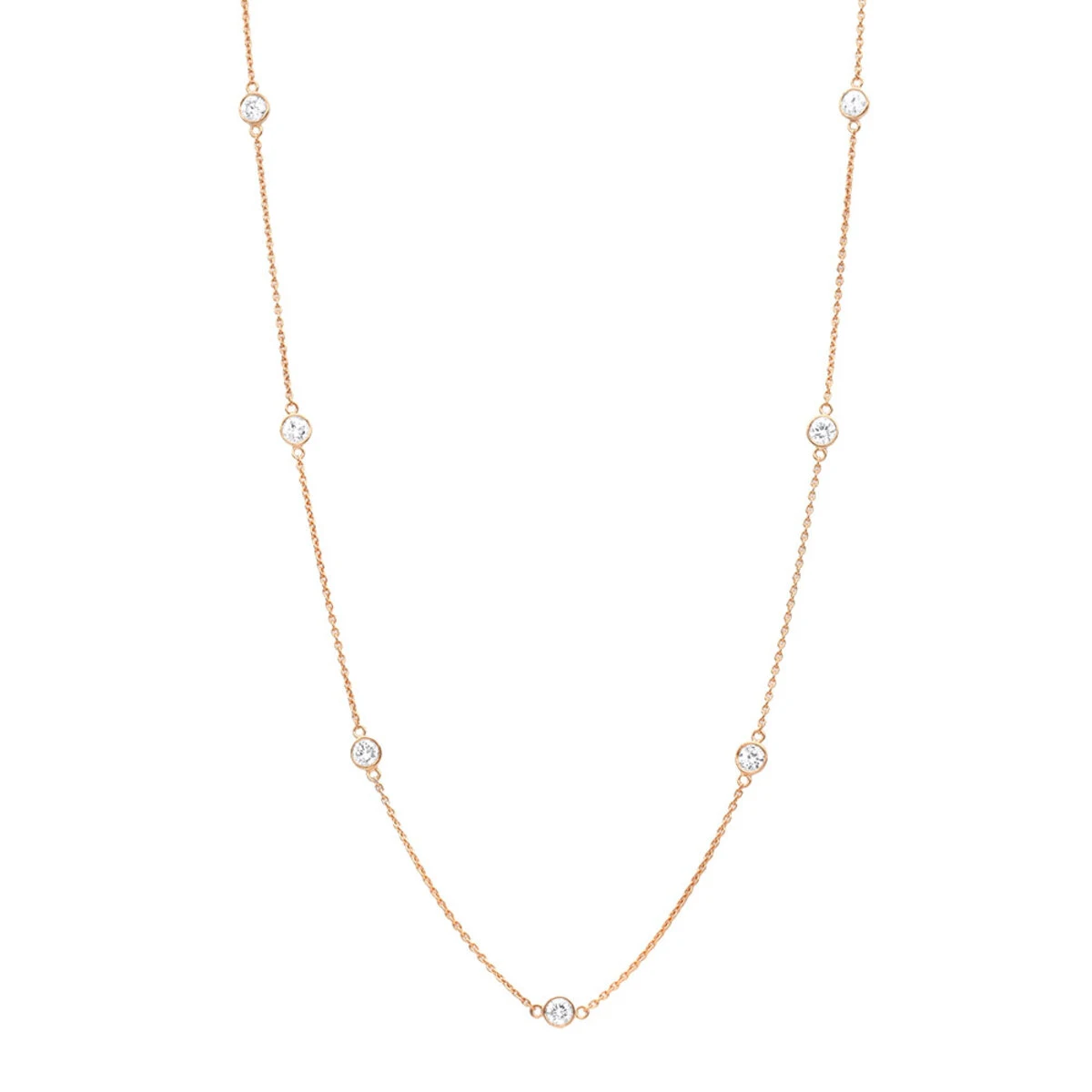 1 Carat Diamonds By The Yard Ladies Necklace Solid 14K Yellow Gold Chain For Women - Image 3
