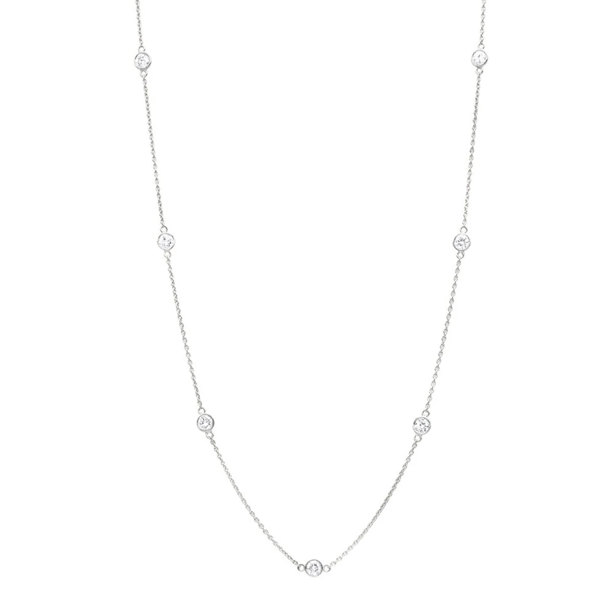 1 Carat Diamonds By The Yard Ladies Necklace Solid 14K Yellow Gold Chain For Women - Image 2