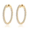 1 Inch Inside Out 2 Carat Diamond Hoop Earrings For Women By Luxurman