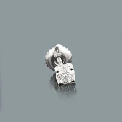 1 Single Round Diamond Stud Earring 0.25ct 14K White Gold