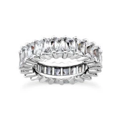 14K White Gold Baguette Diamond Eternity Band 4.59ct