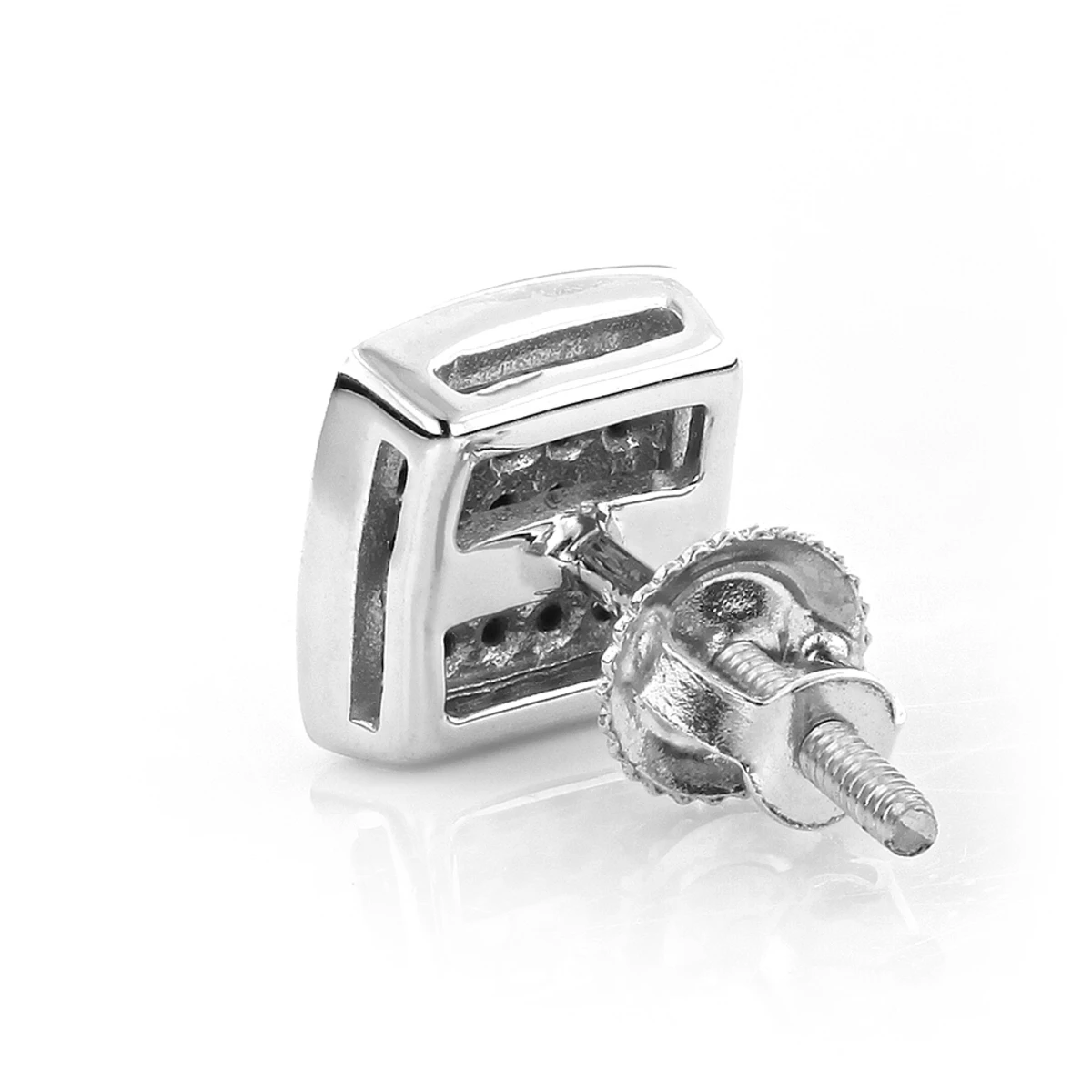 14K White Gold Blue Yellow Diamond Earrings 0.19ct - Image 4