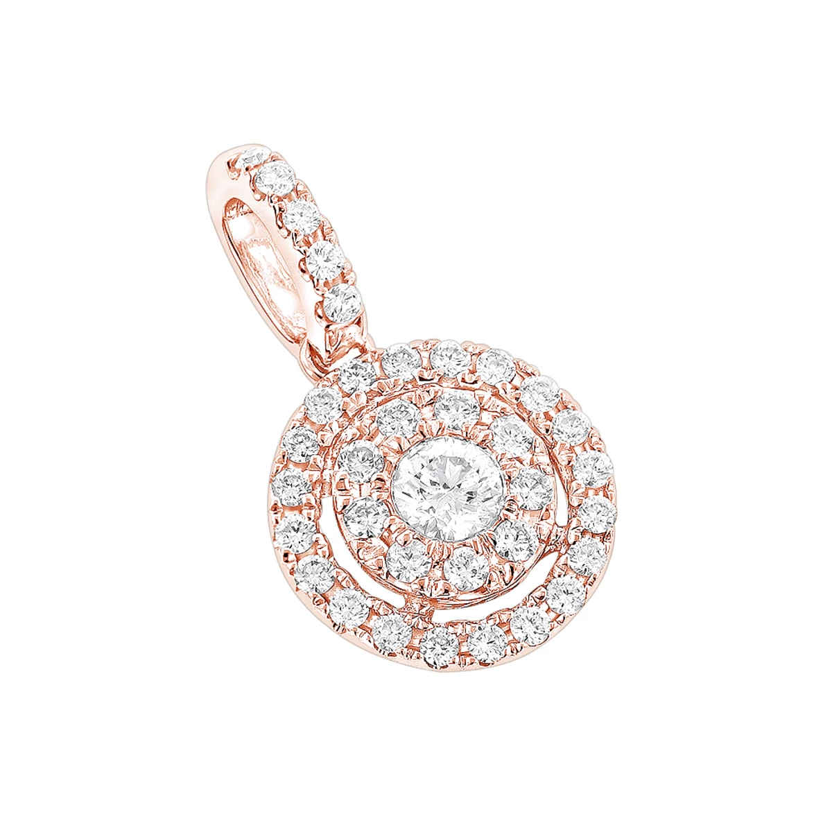 14K White Gold Diamond Circle Pendant For Women By Luxurman 0.33ct - Image 3