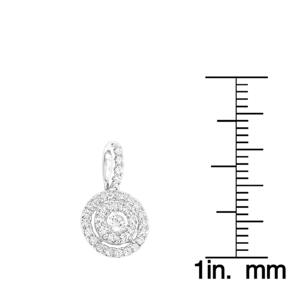 14K White Gold Diamond Circle Pendant For Women By Luxurman 0.33ct - Image 6