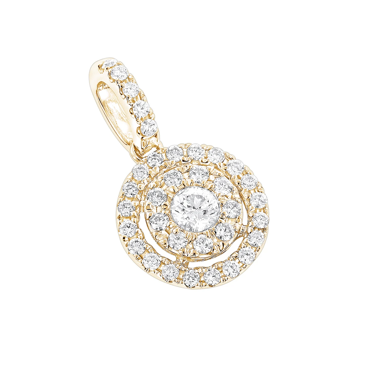 14K White Gold Diamond Circle Pendant For Women By Luxurman 0.33ct - Image 2