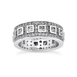 14K White Gold Diamond Eternity Band 1.82ct