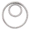 14K White Gold Ladies Double Circle Diamond Pendant 1.24ct