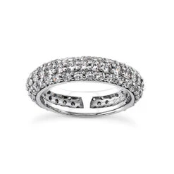 14K White Gold Round Diamond Eternity Band 1.70ct