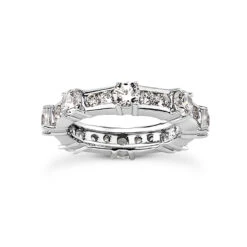 14K White Gold Round Diamond Eternity Band 1.89ct
