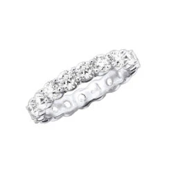 14K White Gold Round Diamond Eternity Band 3.40ct 4.1mm