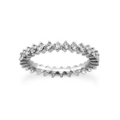 14K White Gold Round Diamond Eternity Band 3.75ct