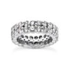 14K White Gold Round Diamond Eternity Band 4.40ct