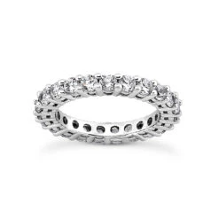 Thin 14K White Gold Round Diamond Eternity Band 5.60ct