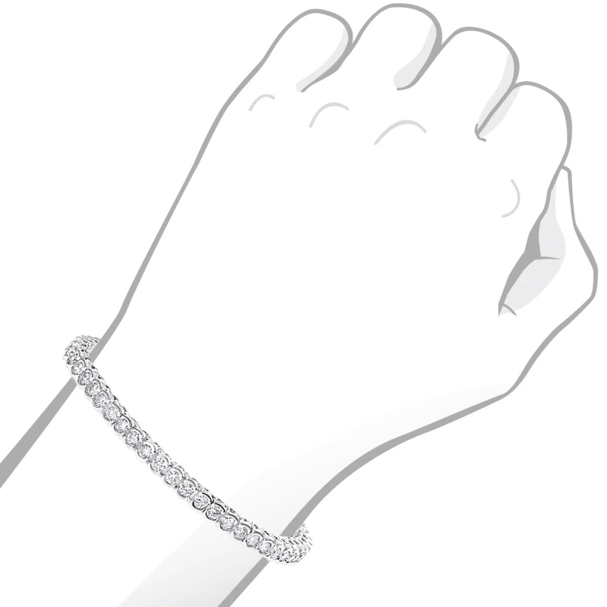 Round Diamond 14K White Gold Women's Tennis Bracelet 4.70ct - Image 6
