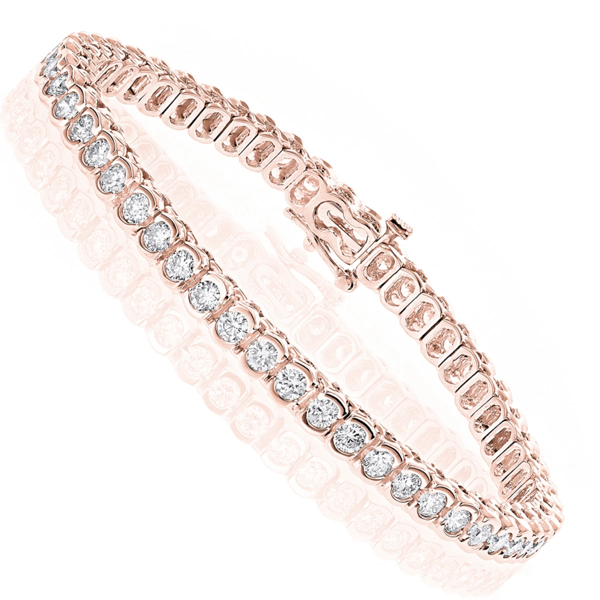 Round Diamond 14K White Gold Women's Tennis Bracelet 4.70ct - Image 3