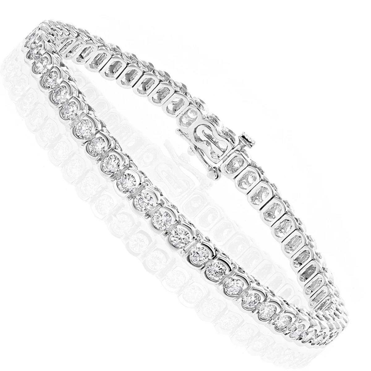 Round Diamond 14K White Gold Women's Tennis Bracelet 4.70ct
