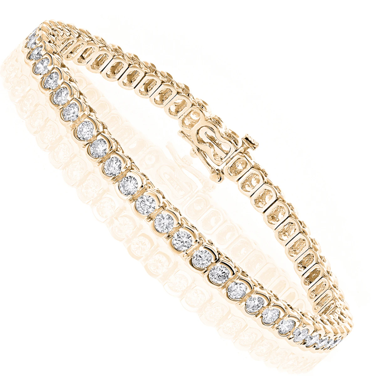 Round Diamond 14K White Gold Women's Tennis Bracelet 4.70ct - Image 2