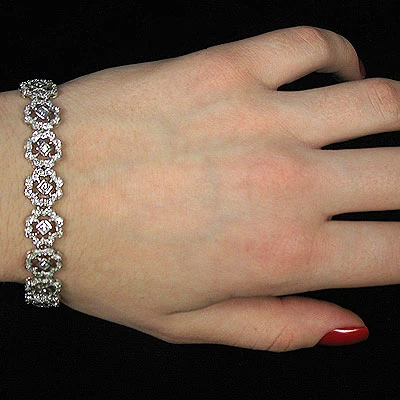 14K White Gold Women's Diamond Bracelet 2.49ct - Image 3