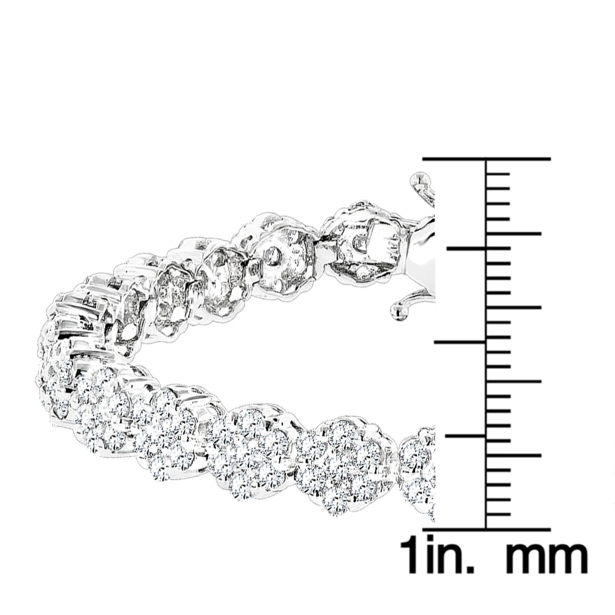 14K White Gold Women's Diamond Cluster Tennis Bracelet 8.25ct - Image 5