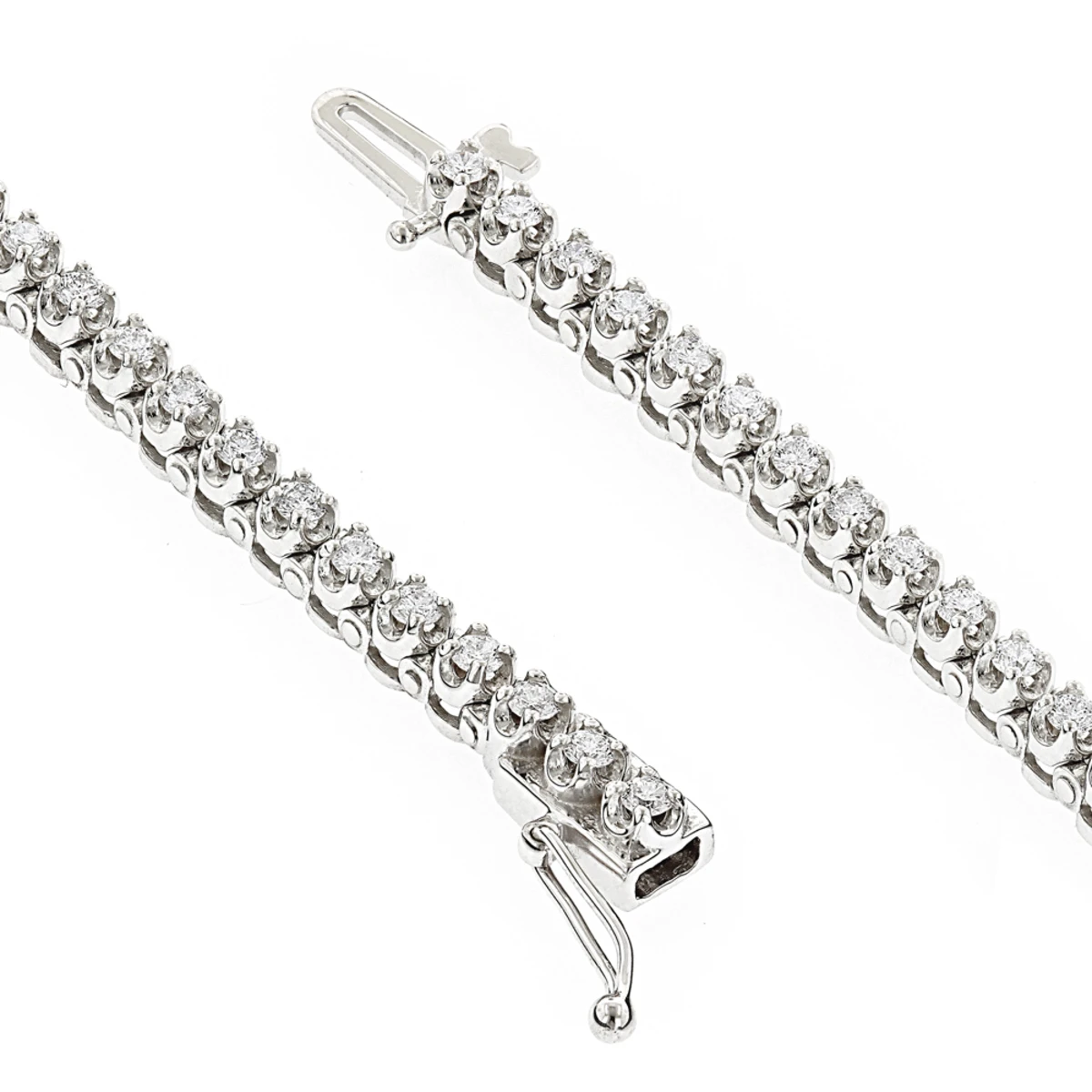 14K White Gold Women's Round Diamond Tennis Bracelet 1.80ct - Image 4