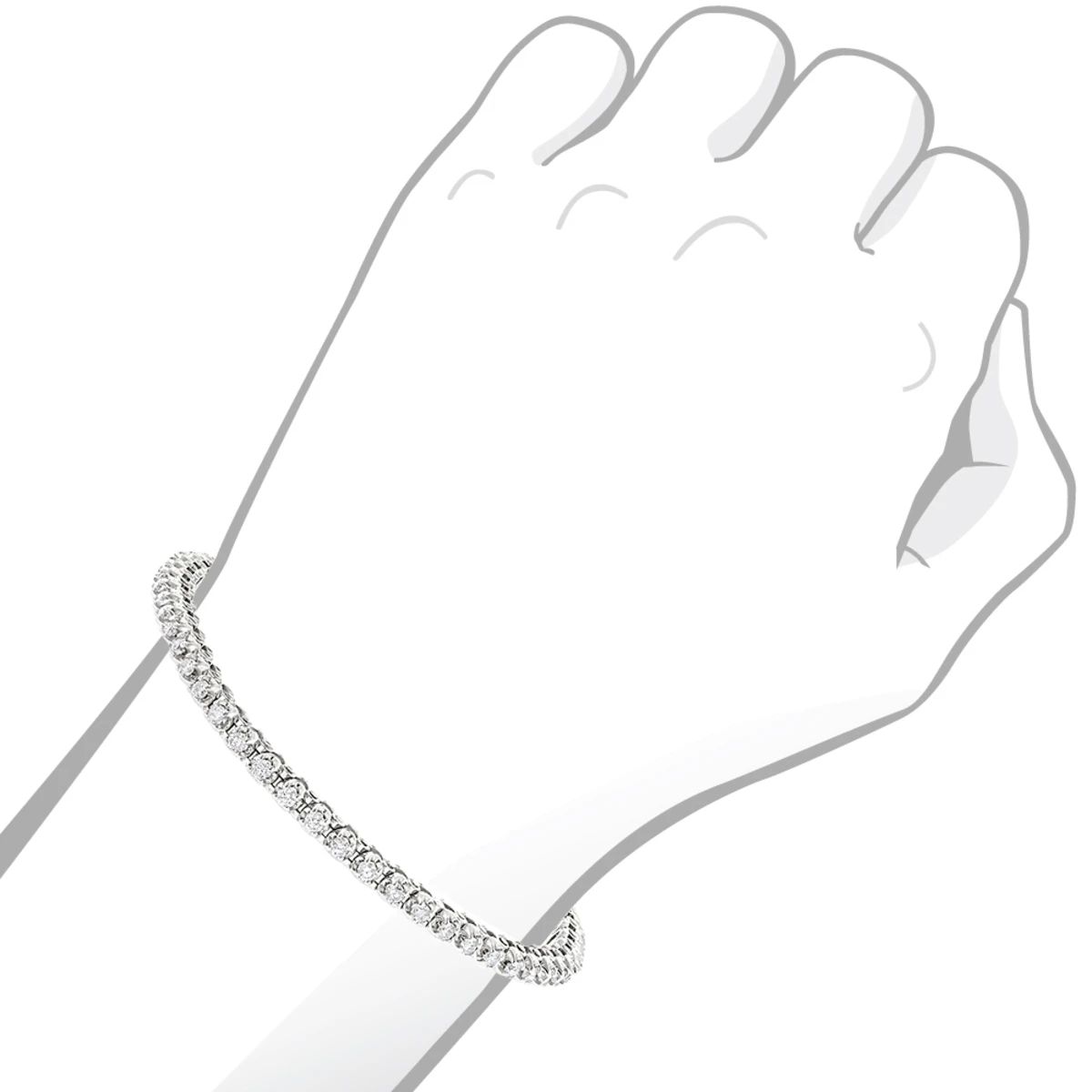 14K White Gold Women's Round Diamond Tennis Bracelet 1.80ct - Image 5