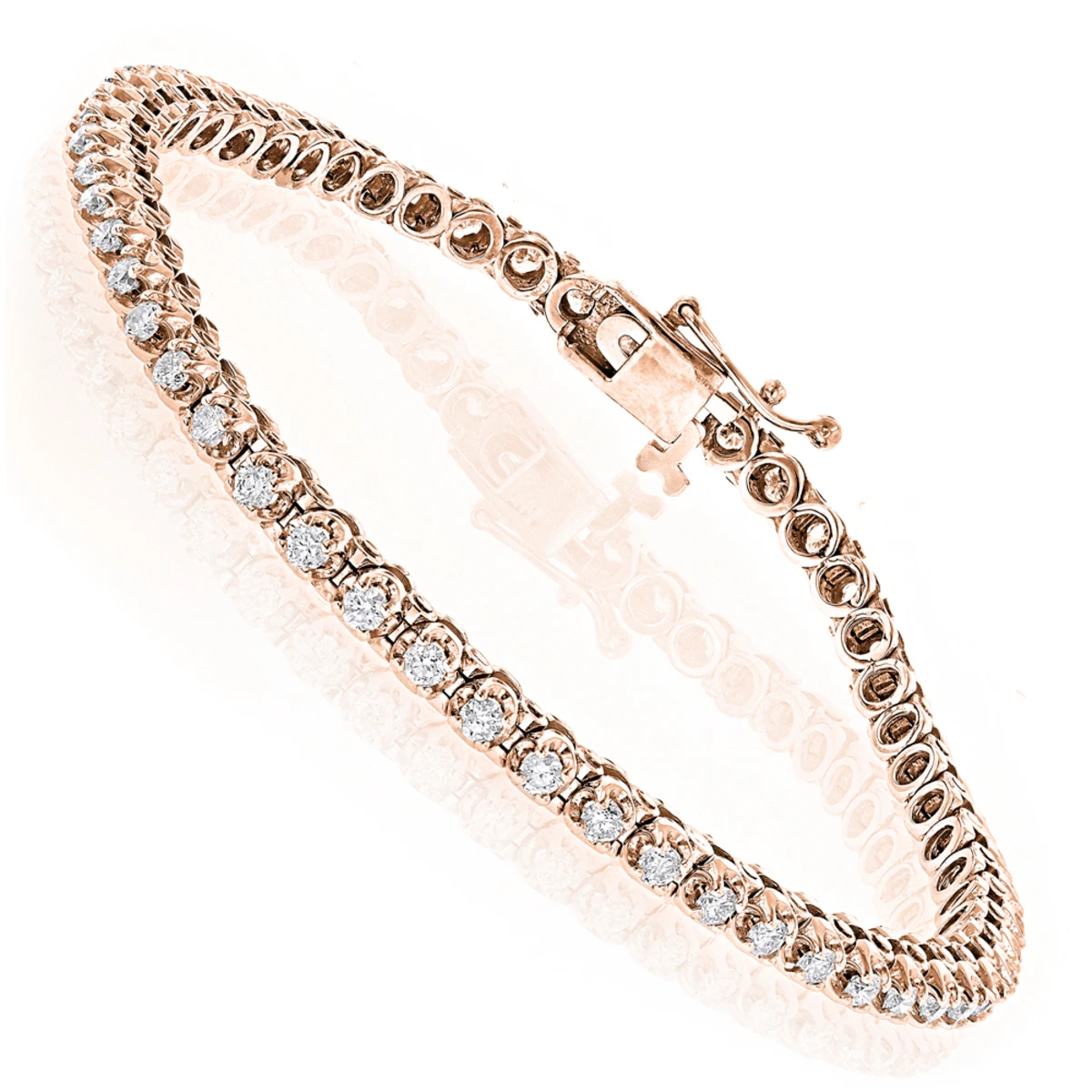 14K White Gold Women's Round Diamond Tennis Bracelet 1.80ct - Image 3