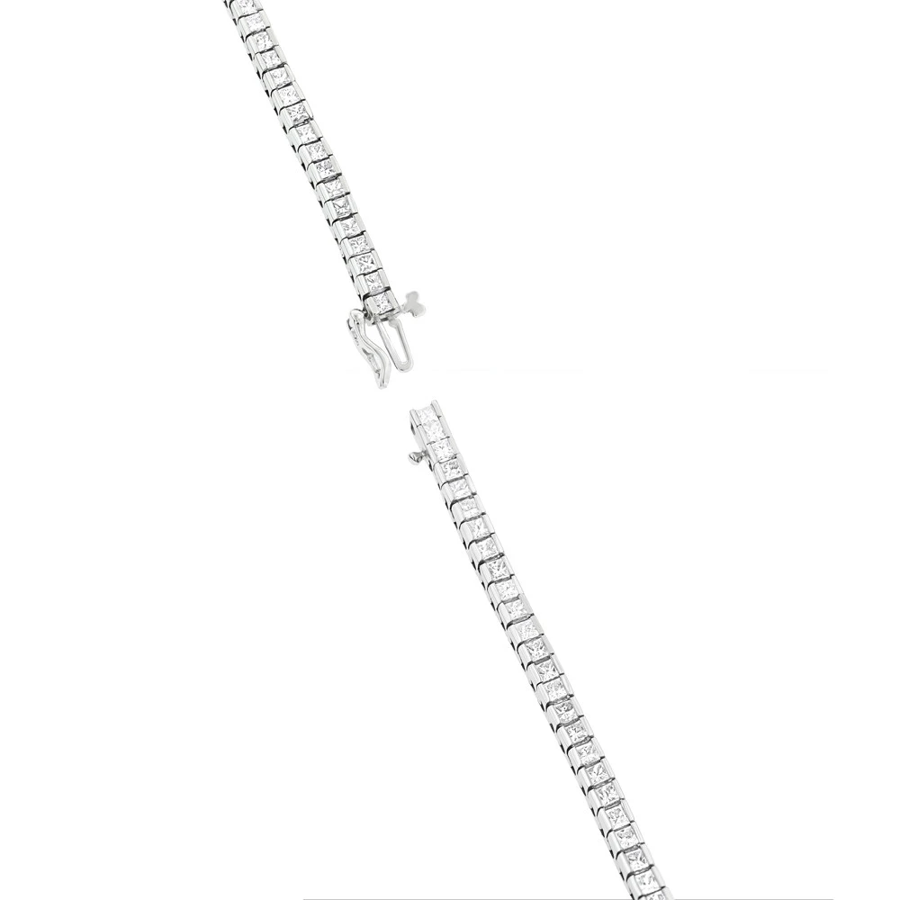 14K White Gold Princess Cut Diamond Tennis Bracelet For Women 4.83ct