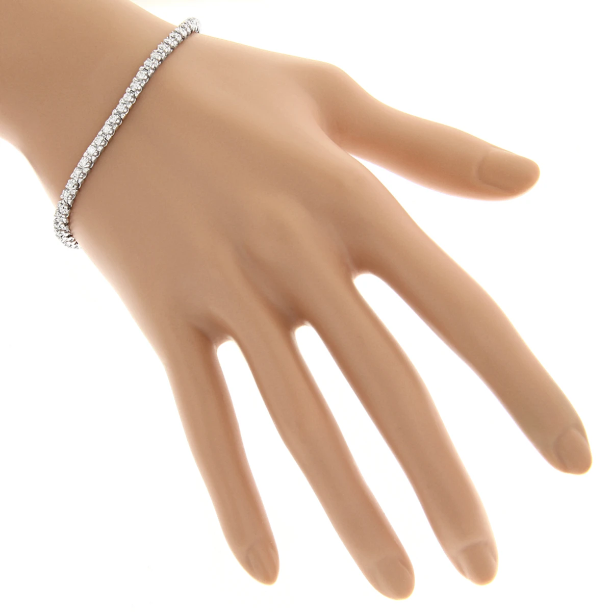 Round Diamond Women's Tennis Bracelet 14K White Gold 1 1/2ct - Image 5