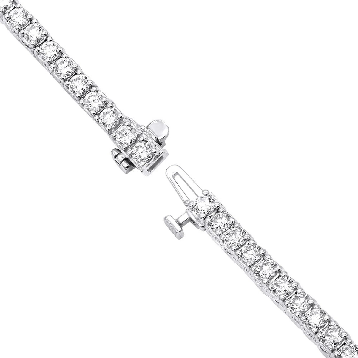 14K White Gold Round Diamond Tennis Bracelet For Women 5 Carats - Image 4