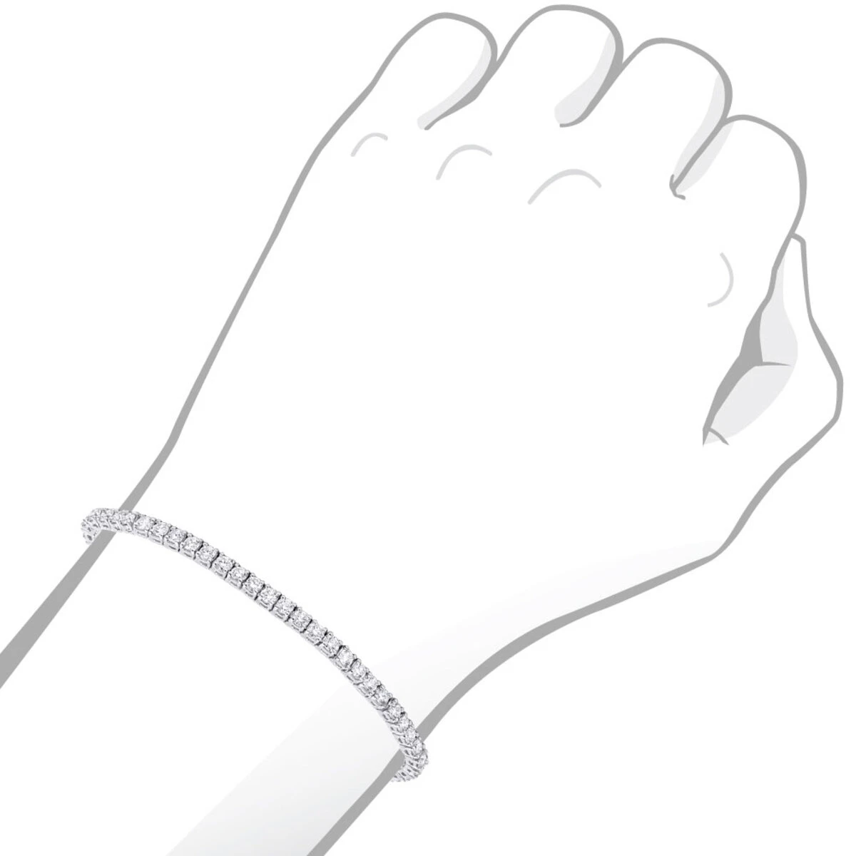 14K White Gold Round Diamond Tennis Bracelet For Women 5 Carats - Image 7