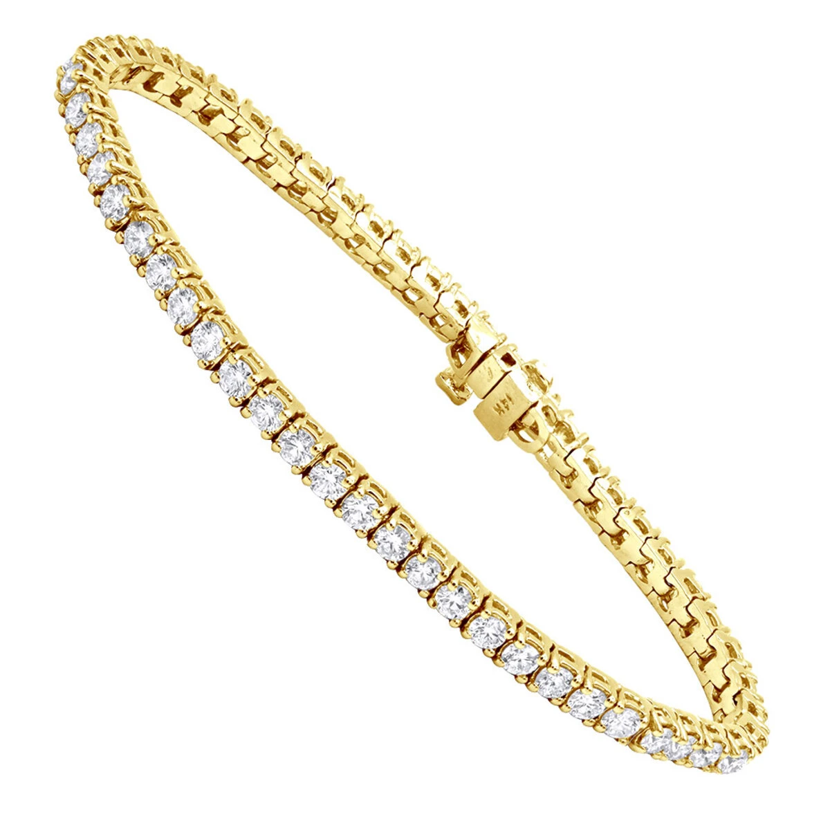 14K White Gold Round Diamond Tennis Bracelet For Women 5 Carats - Image 2