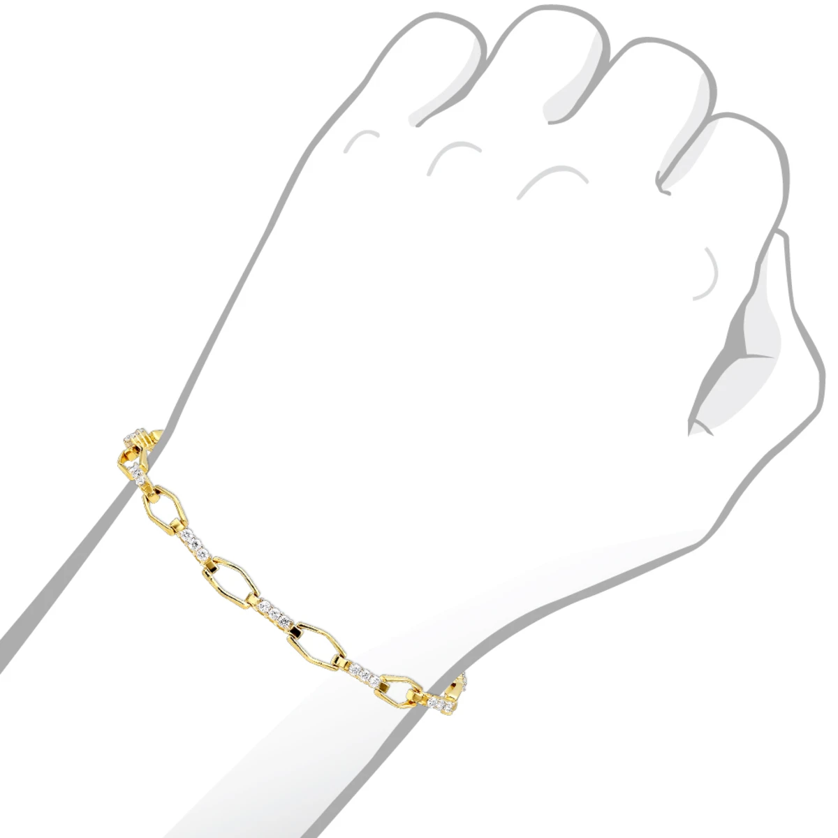 14K White Gold Round Diamond Bracelet For Women 1 Carat - Image 5