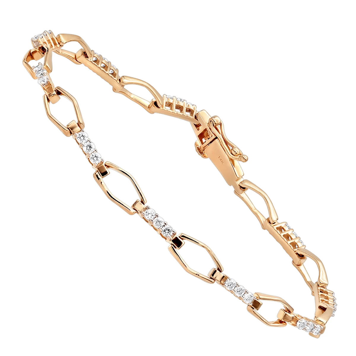 14K White Gold Round Diamond Bracelet For Women 1 Carat - Image 3