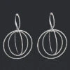18K White Gold Diamond Circle Dangle Earrings 2.25ct