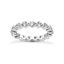 Thin 18K White Gold Diamond Eternity Band 1.33ct