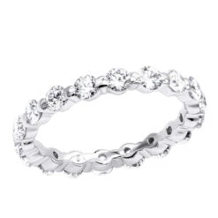 Thin 18K White Gold Diamond Eternity Band 2.40ct