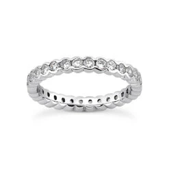 18K White Gold Diamond Eternity Band 3.40ct 4.7mm