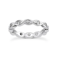 Designer Diamond Eternity Ring 0.24ct 18K White Gold