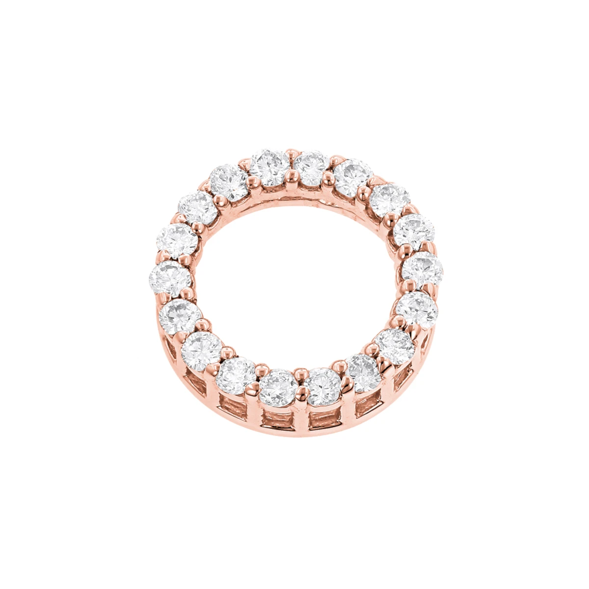 18K White Gold Round Diamond Circle Of Love Pendant 0.32ct - Image 3