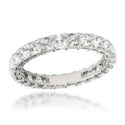 2 Carat Platinum Asscher Cut Diamond Eternity Band Diamond Anniversary Ring