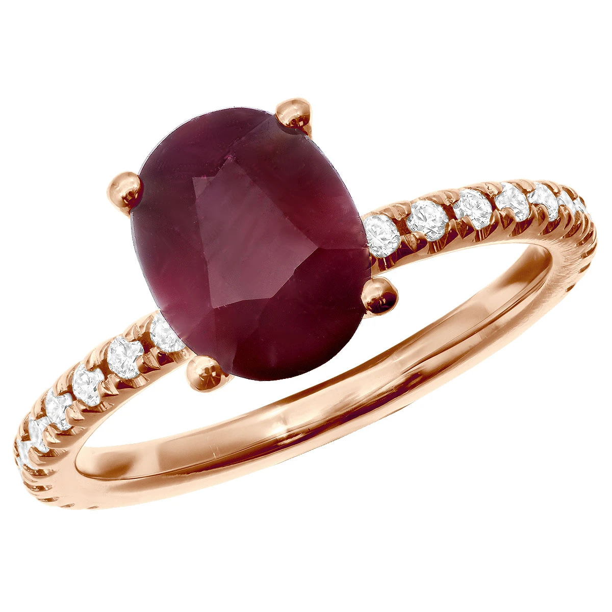 2.8ct Diamonds & Ruby Ring For Women 18K Yellow Gold Engagement Ring By Luxurman - Image 3