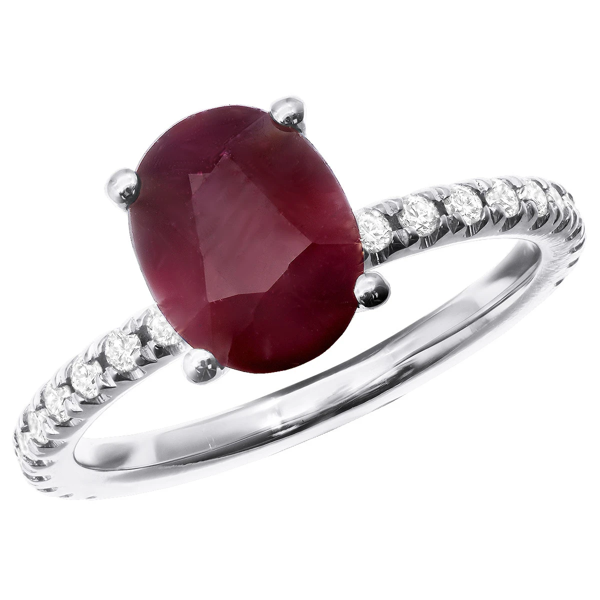 2.8ct Diamonds & Ruby Ring For Women 18K Yellow Gold Engagement Ring By Luxurman - Image 2