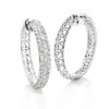 3 Row Diamond Hoop Earrings 4.41ct 14K Rose Gold