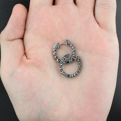 14K Black Plated Gold Black Diamond Hoop Earrings 1.74ct - Image 2