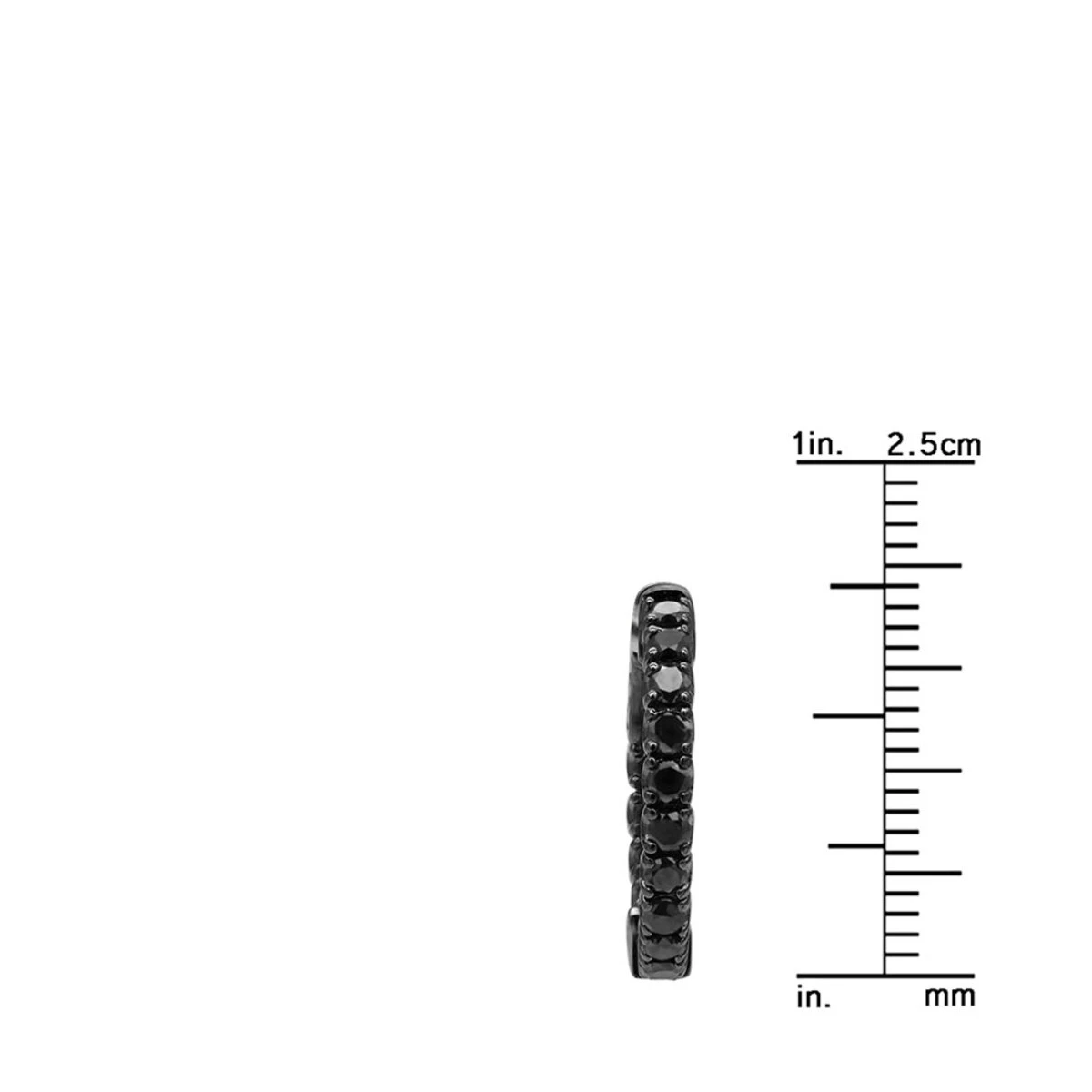 14K Black Plated Gold Black Diamond Hoop Earrings 1.93ct - Image 6