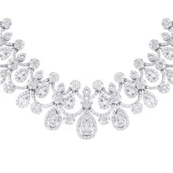 18K White Gold Ladies Diamond Necklace 22.6ct
