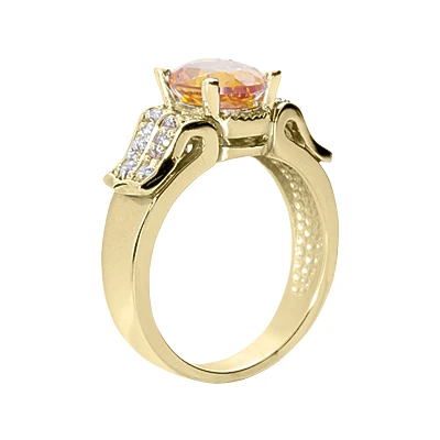 14K White Gold Ladies Citrine & Diamond Ring 0.24ctd 2ctc - Image 4