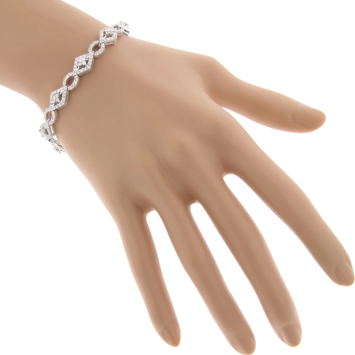 Designer Diamond Bracelet For Women 14K White Gold 4.94ct - Image 5