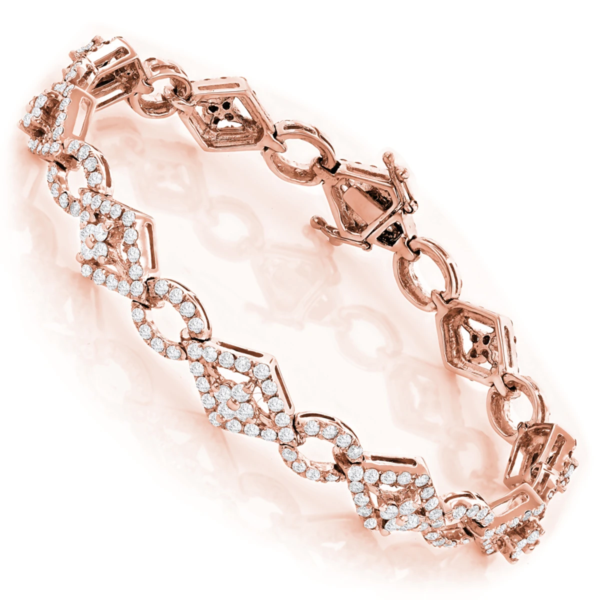 Designer Diamond Bracelet For Women 14K White Gold 4.94ct - Image 3